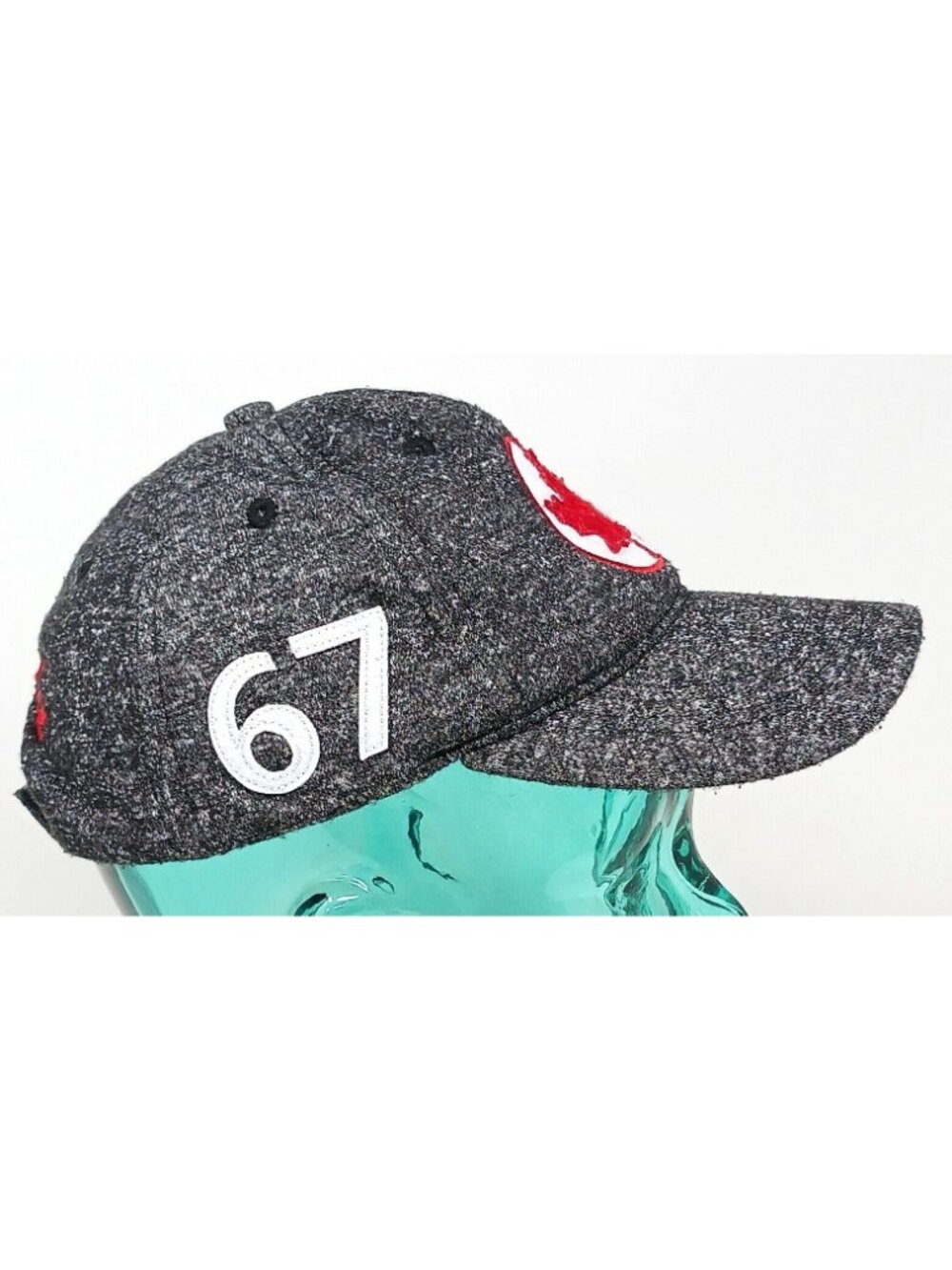 Canada 67 Charcoal Heather Baseball Cap XS/S Sz 4-6 Red Maple Leaf Embroidery D7 - Picture 6 of 10